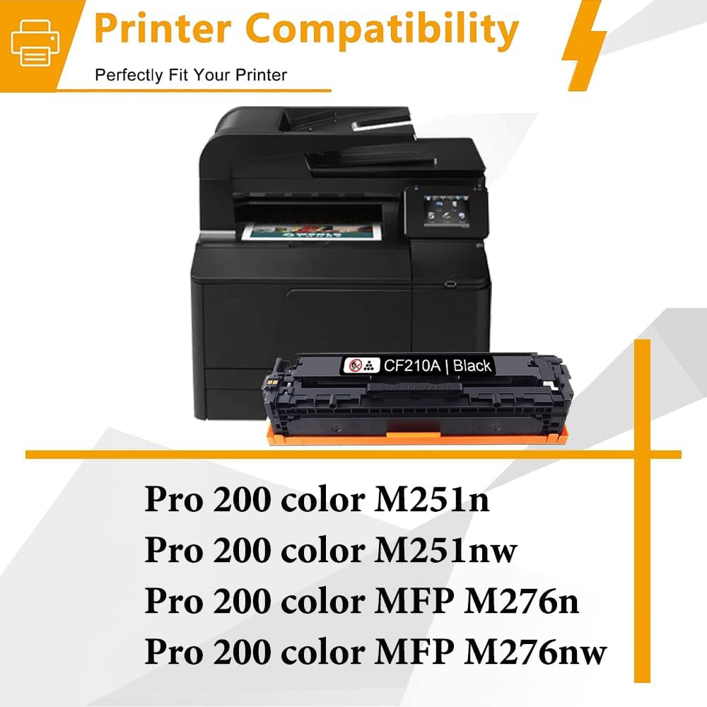 Cartucho de tóner negro 131A CF210A de repuesto para HP131A Pro 200 Color M251nw M251n M251 M276n M276nw Tinta de impresora (paquete de 2)
