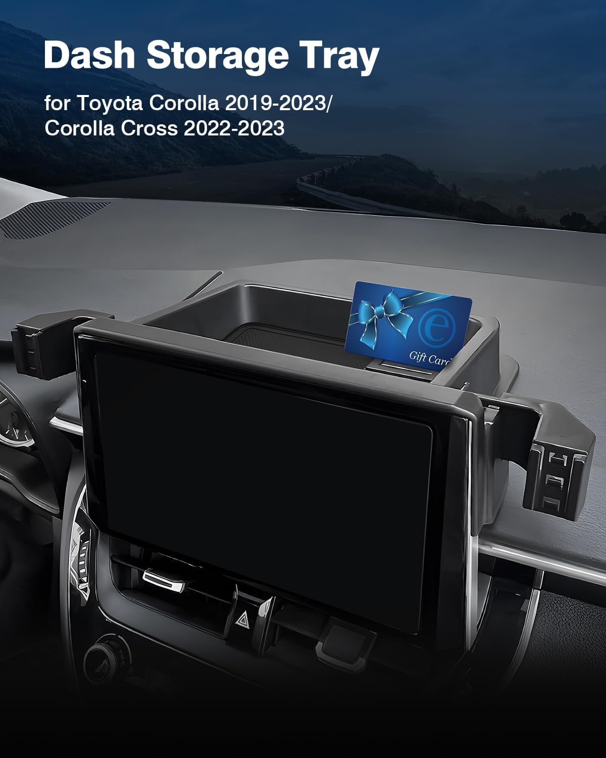 FIILINES Organizador de consola central de tablero compatible con Toyota Corolla 2019-2023, Corolla Cross 2022-2023 (se ajusta a pantalla táctil de