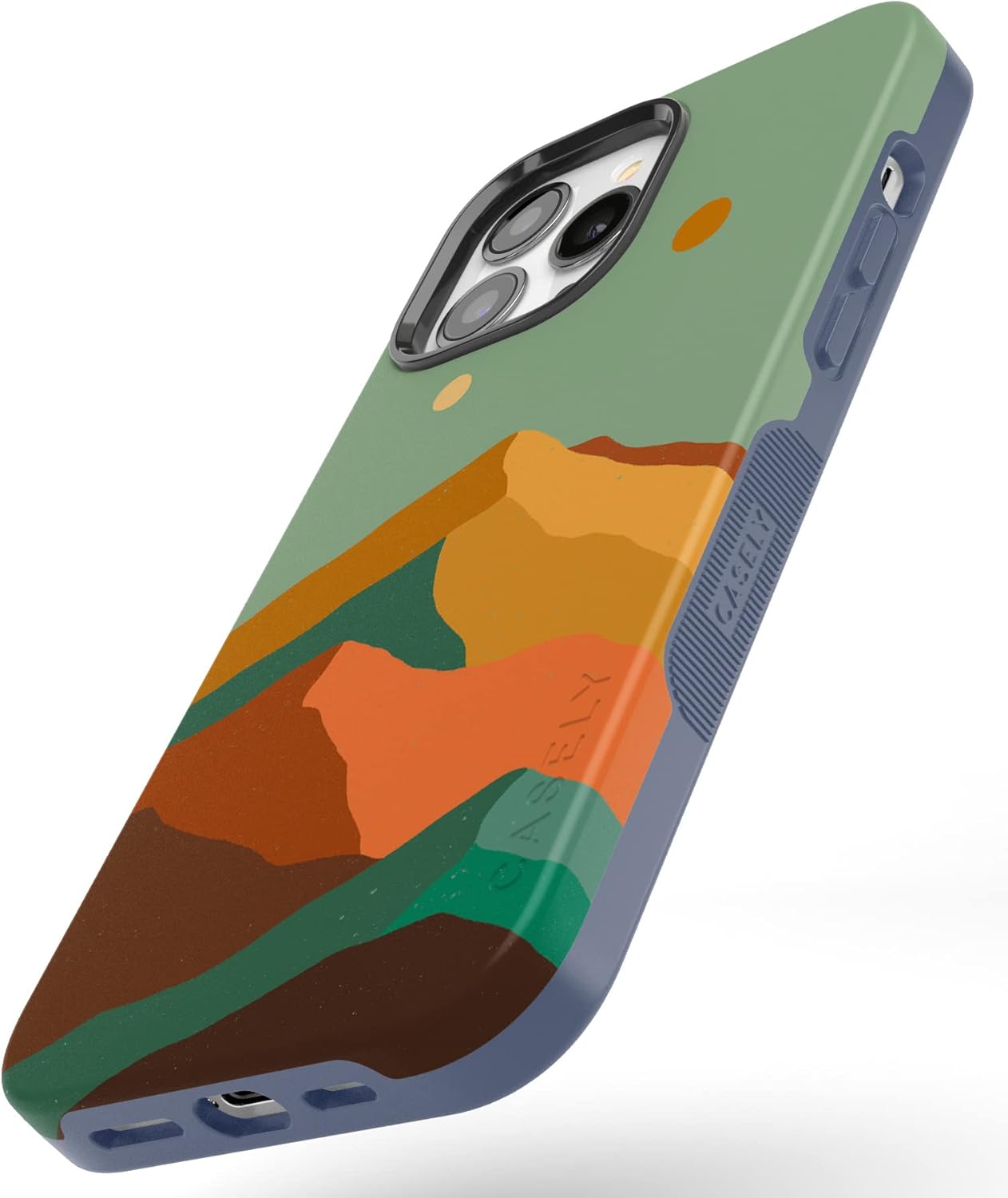 Casely Funda para iPhone 13 Pro  Compatible con MagSafe  Endless Peaks  Funda de montaña con bloques de color