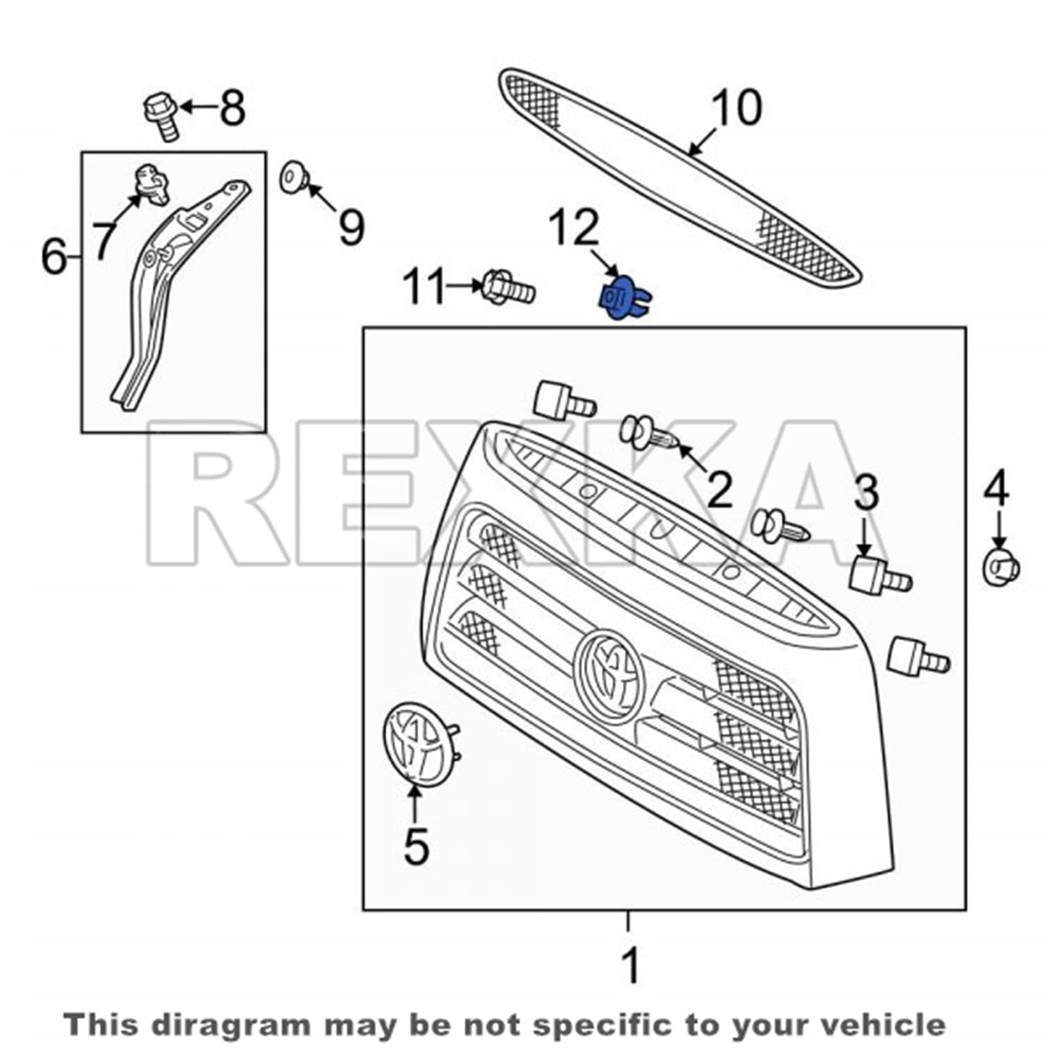 Rexka 25 unids cubierta de parachoques rejilla rejilla faro montaje ojal nylon retención tuerca para Toyota Lexus 90189-05142