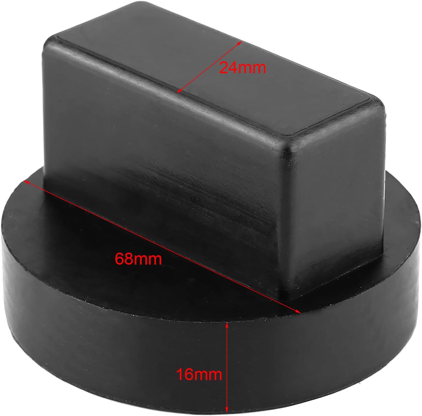 Evgatsauto Adaptador de almohadilla de goma negra, almohadilla de goma para gato de piso, marco ranurado, riel de suelo, almohadilla de elevación
