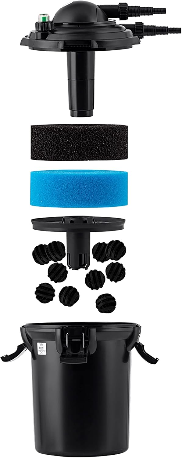 Alpine Corporation Filtro de presión Bio-Pure de 15″ de alto para estanques, 1,000 galones
