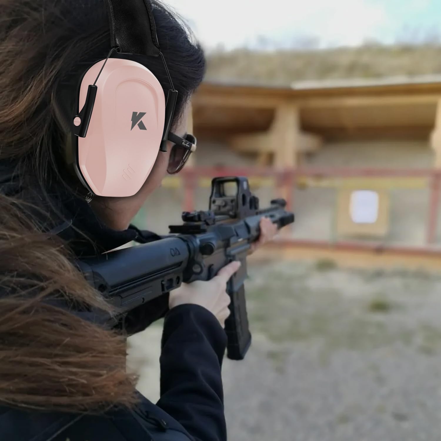 ucho Protección auditiva de disparo de 34 dB, máxima protección auditiva para rango de armas, orejeras pasivas delgadas con reducción de ruido