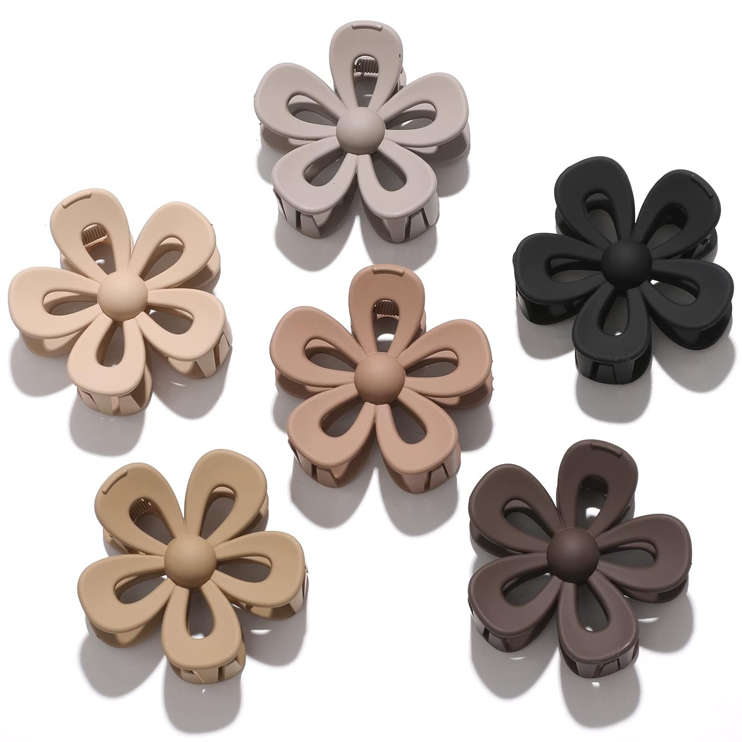 Pinzas de garra de flores para mujeres y niñas, bonitos clips de garra medianos para cabello grueso y delgado, clips de garra grandes mate de flores