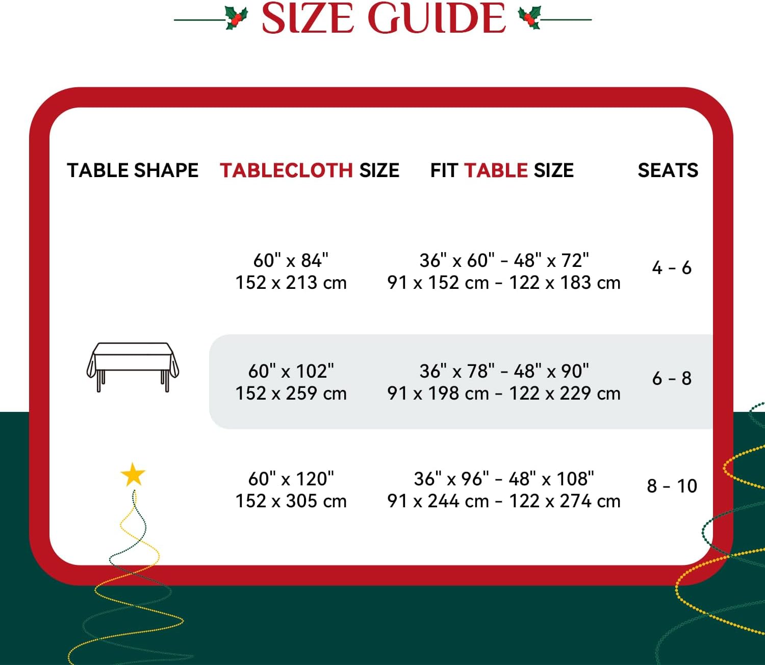 Softalker Mantel rectangular de Navidad  Mantel de poliéster lavable a cuadros rojos con diseño de copo de nieve y copo de nieve para comedor,