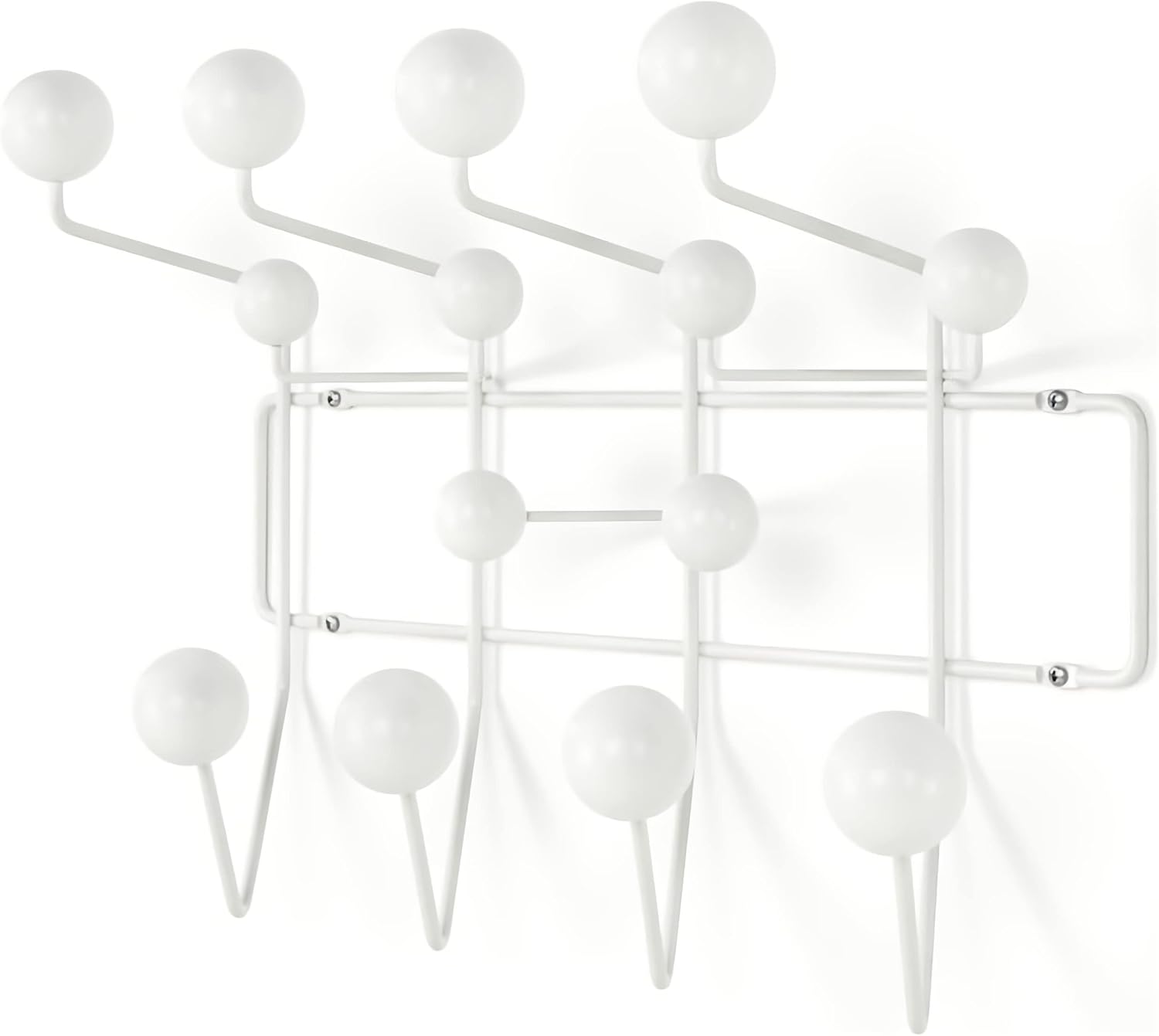 SHISEDECO Perchero clásico Hang it All, ganchos modernos de mediados de siglo para montar en la pared con bolas de madera maciza pintadas (varios