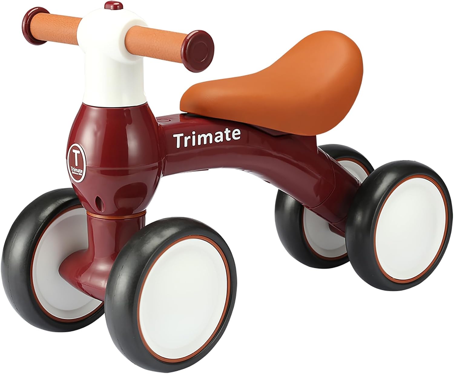 Trimate Bicicleta de equilibrio Baby Walker, rojo vino, juguete perfecto para niños de 1 año, con 4 ruedas, ideal para niños y niñas (12-24 meses)