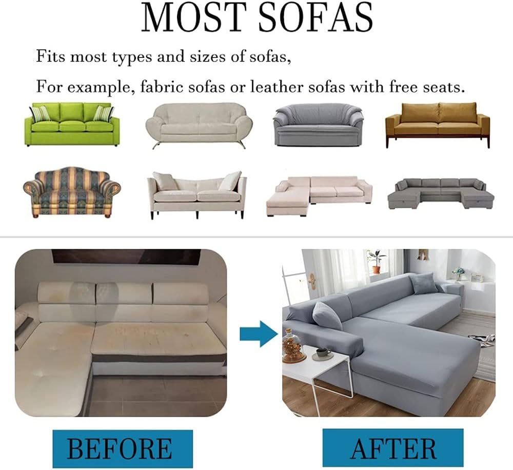 Fundas de sofá para sofá modular en forma de L, fundas de sofá de 1, 2, 3, 4 plazas, fundas de sofá rojo, negro, azul, gris, blanco, protector de