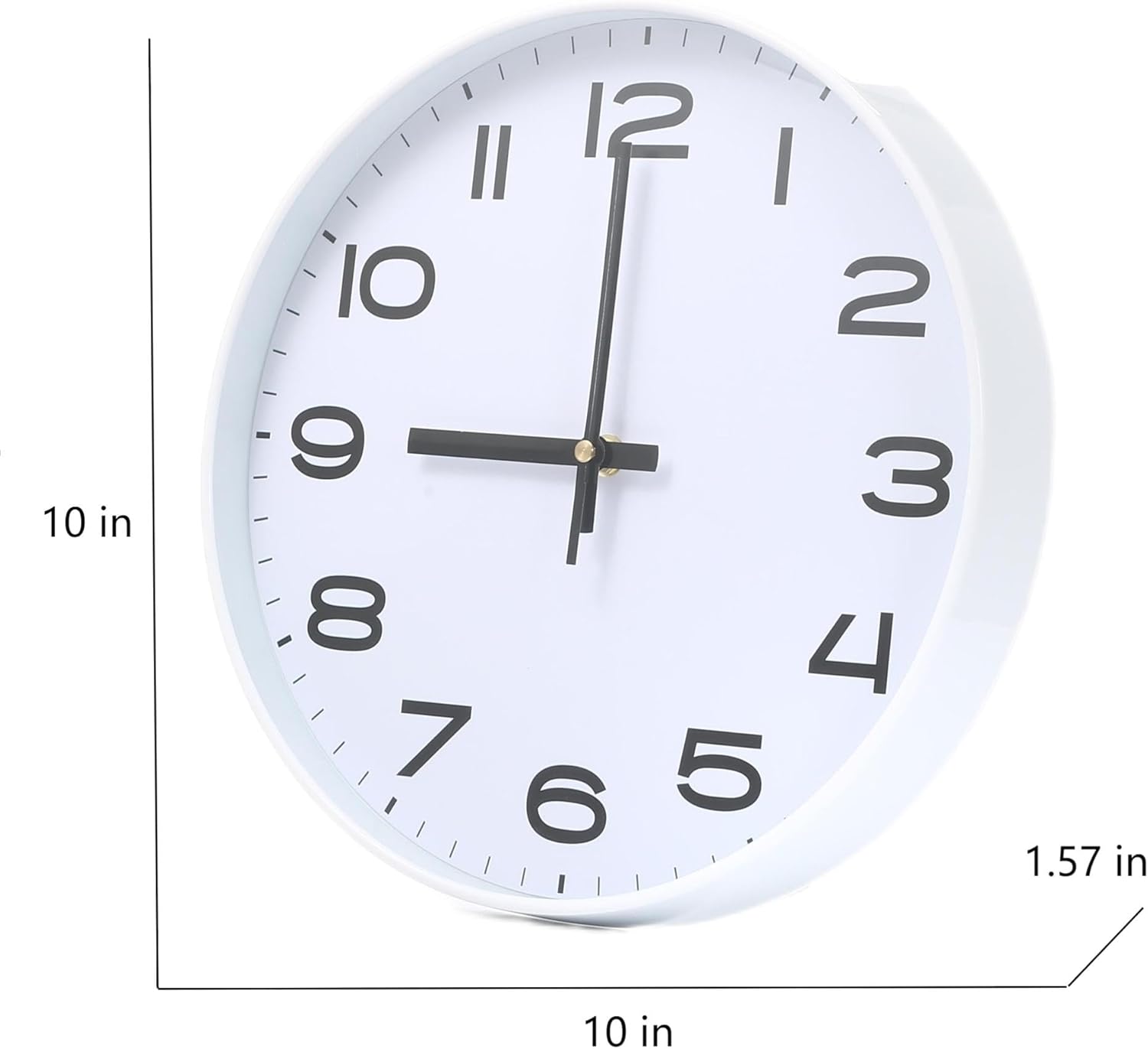 Reloj de pared de 10 pulgadas silencioso sin tictac – Reloj de pared digital a pilas para sala de estar, dormitorio, cocina, oficina, decoración de