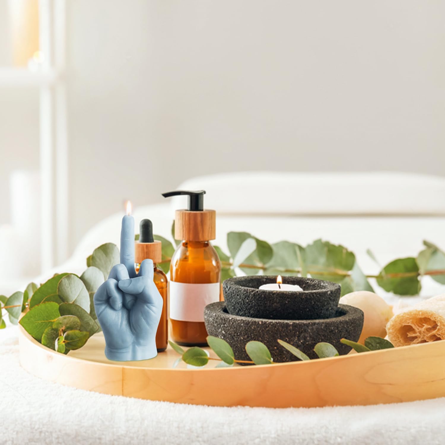 Vela perfumada de dedo medio danés pastel para habitación, fragancia estética de pino aromaterapia, cera de soja natural, velas de vacaciones,