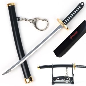 SHARP CASTLE Mini katana japonesa, cuchillo de acero inoxidable ultra afilado de 5.7 pulgadas con vaina, llavero Katana de anime, cortador de SHARP CASTLE Mini katana japonesa, cuchillo de acero inoxidable ultra afilado de 5.7 pulgadas con vaina, llavero Katana de anime, cortador de