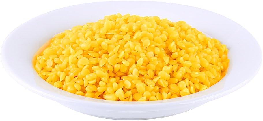 Cera de abejas, perlas de cera de abejas de 1.76 oz (50 g), color amarillo, calidad alimentaria, cera de abeja, materiales cosméticos para