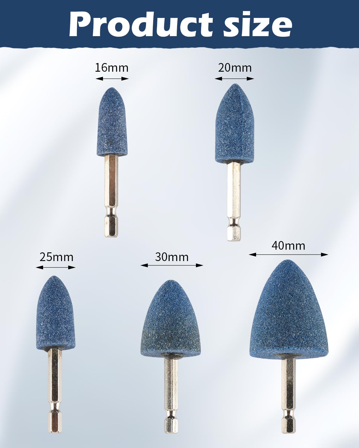 Rocaris 5 piezas de piedra abrasiva de molienda con vástago de 14 de pulgada, rueda de aleta montada en óxido de aluminio para moler, pulido,