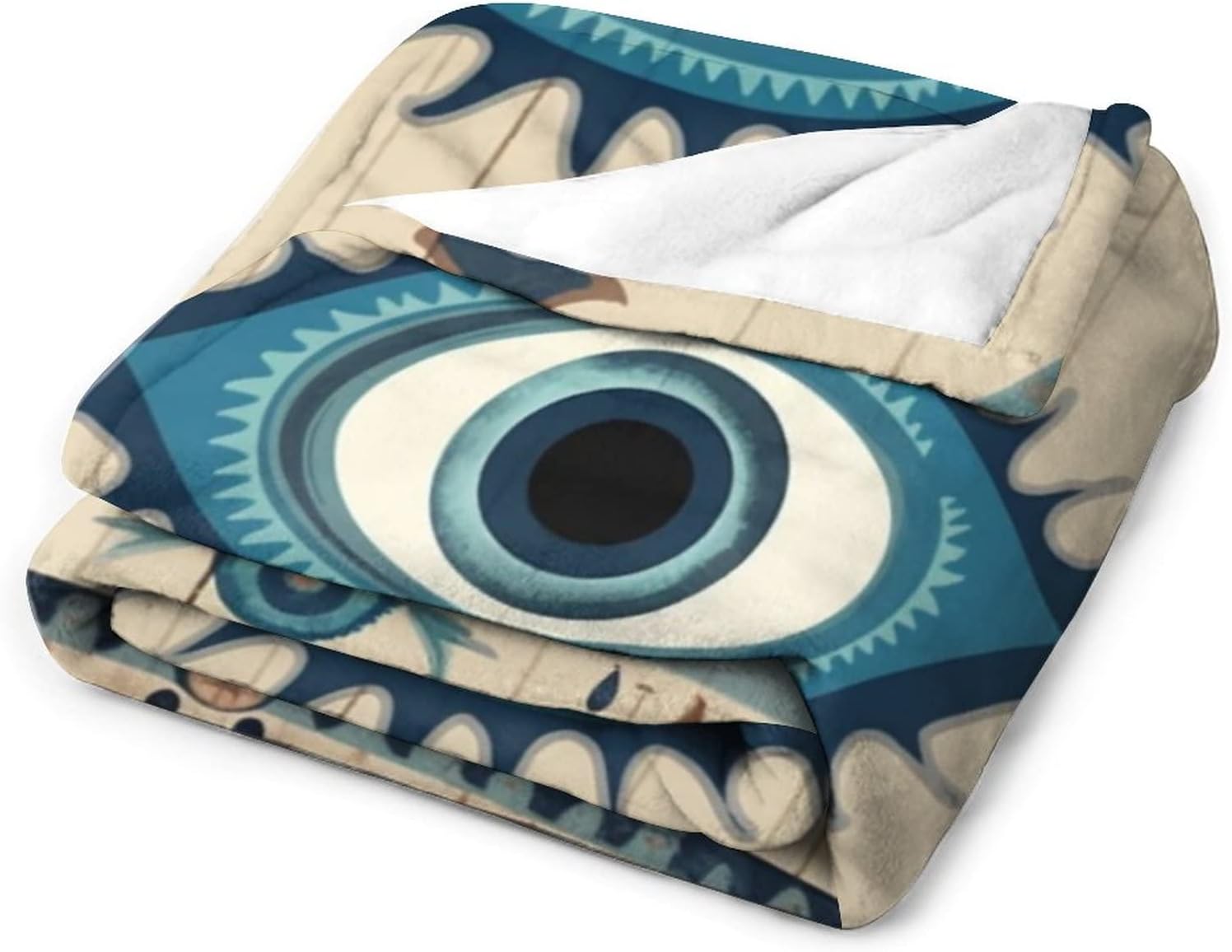 Manta de mal de ojo, tribal bohemio, retro, súper suave, acogedora, cálida, manta decorativa para sala de estar, dormitorio, dormitorio