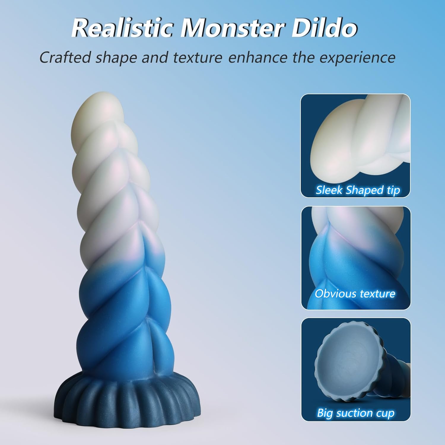 Consolador realista monstruo para mujer Consolador de fantasía de silicona líquida de 8.6 pulgadas con fuerte ventosa, enorme consolador grueso para