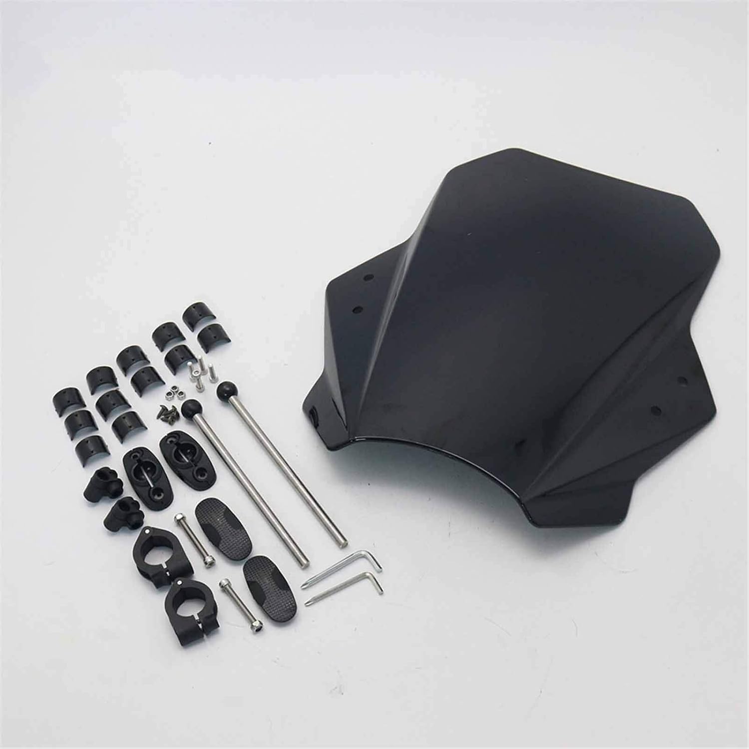 Parabrisas de motocicleta compatible con Kawasaki VERSYS 650 1000 X300 Vulcan S Z400 Z125 (color negro)