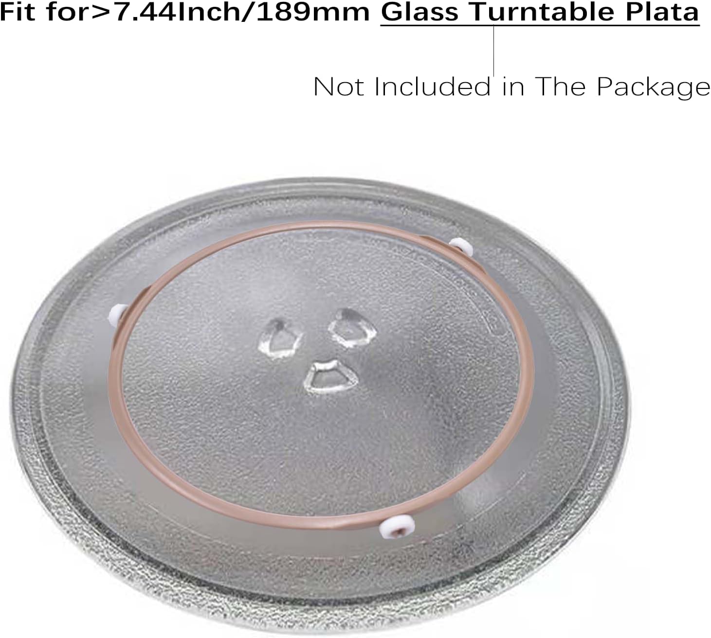 Paquete de 2 anillos giratorios de microondas de 7.45 pulgadas, soporte para bandeja de placa de vidrio, anillo interior de repuesto, para