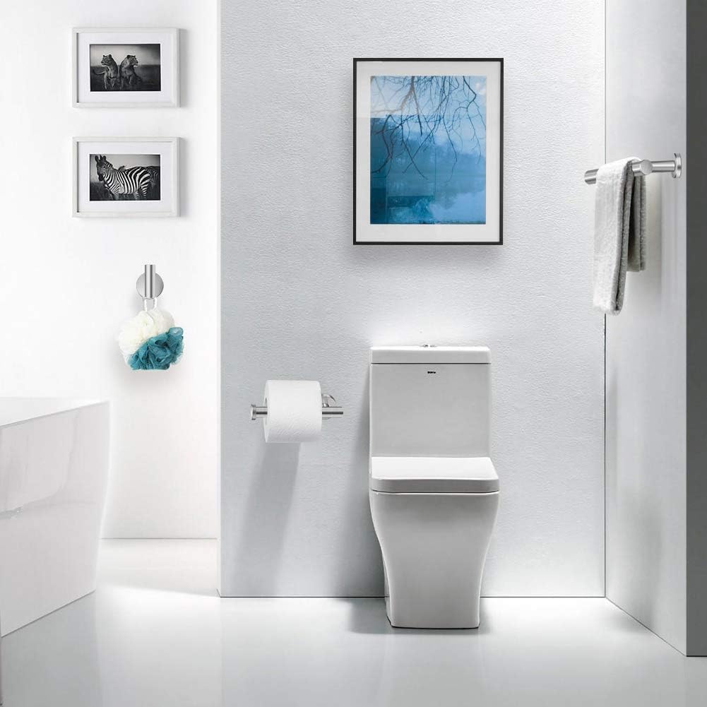 Tudoccy Juego de 5 piezas de accesorios de baño de acero inoxidable SUS304 de níquel cepillado redondo montado en la pared, incluye barra de toalla