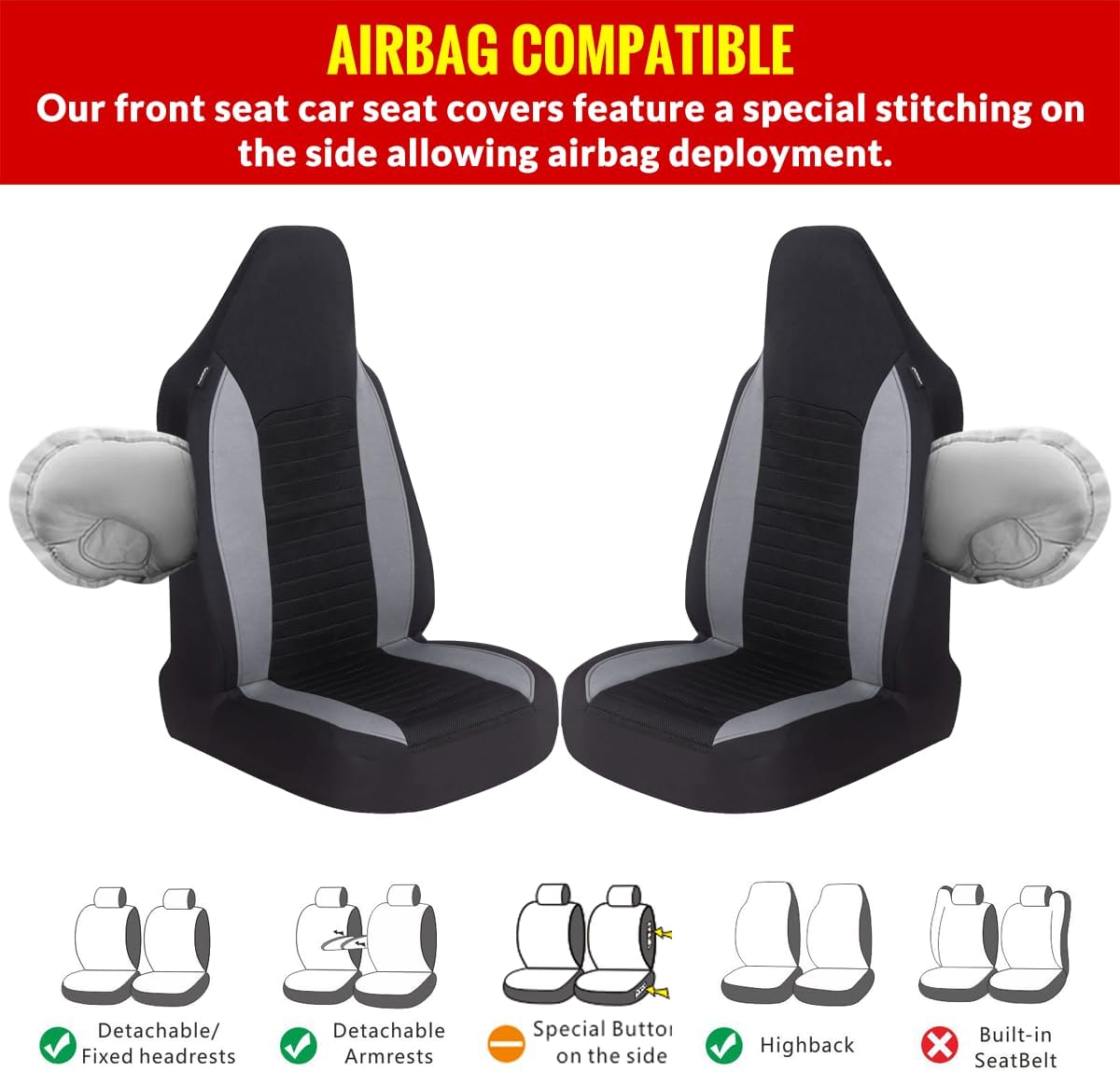 AUTOYOUTH Fundas de asiento de automóvil  La funda de asiento de cubo logra la combinación perfecta de estilo y protección con fundas de asiento de