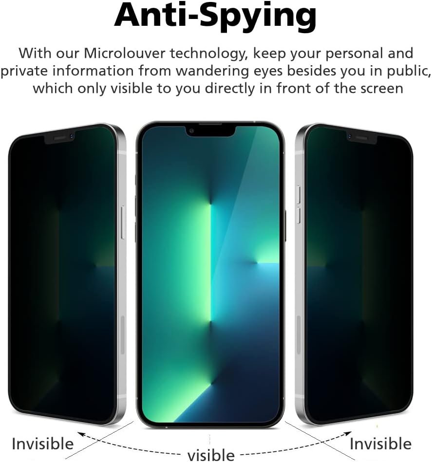Diacube Paquete de 2 protectores de pantalla de privacidad para iPhone 13 Pro Max, protector de pantalla híbrido antiespía PET EPU, autorreparable,
