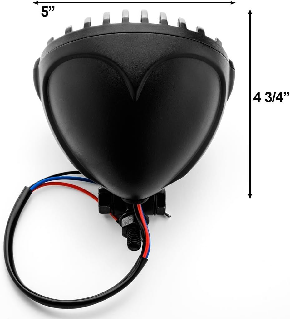 5″ motocicleta faro parrilla prisión Chopper Bobber cabeza lámpara (negro)