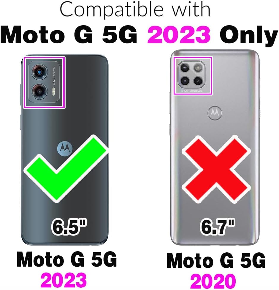 Asuwish Funda de teléfono para Motorola Moto G 5G 2023 con protector de pantalla de vidrio templado y soporte delgado y resistente de grado militar