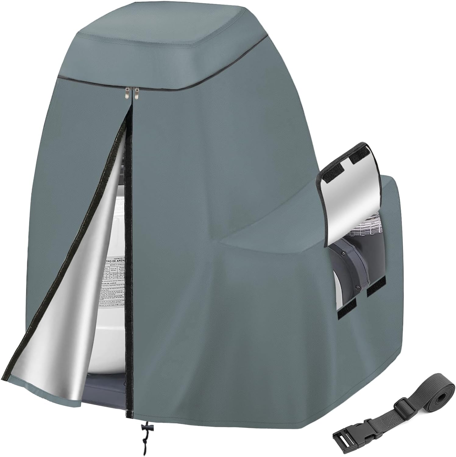 TORUTA Cubierta de bomba de filtro de arena para INTEX Krystal Bomba de filtro de arena transparente gris 600D tela Oxford impermeable, cubierta de