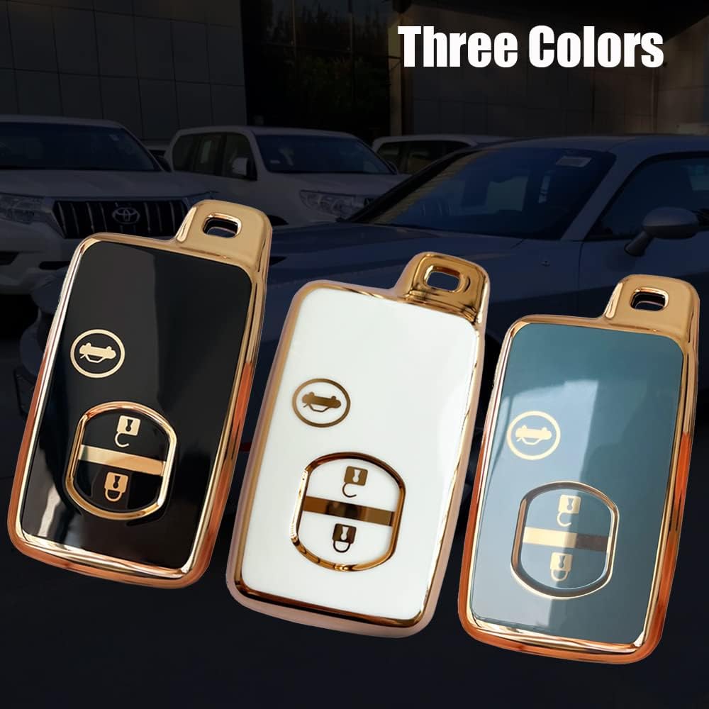 HIBEYO Para Toyota 86 Crown Mark X Camry Prius Wish Ractis Avensis Aqua IQ Vitz Land Cruiser Prado Key Fob Accesorios Cubierta de llave Smart Key