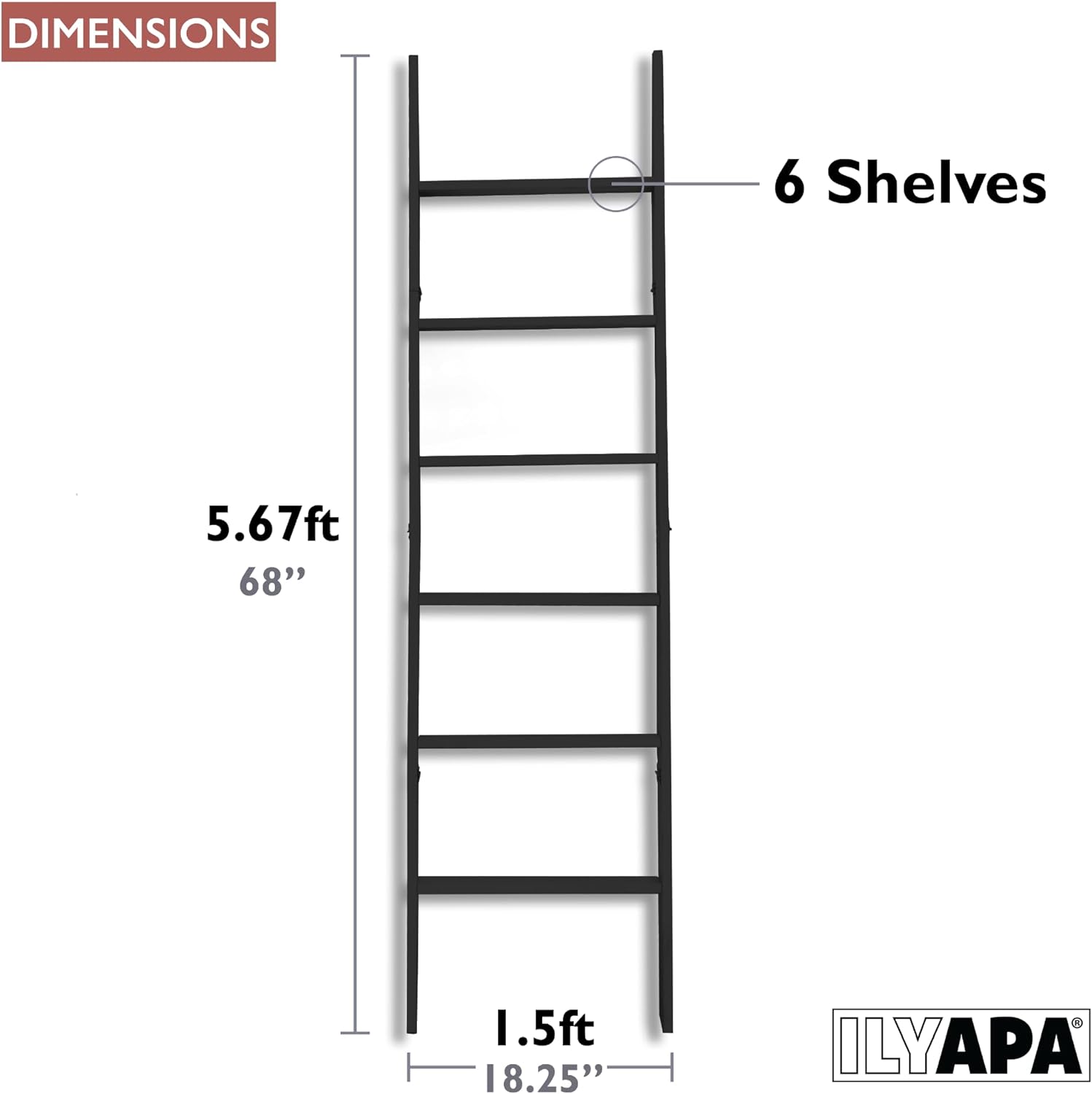 Ilyapa Escalera para manta para la sala de estar, escalera decorativa rústica con construcción plegable, fácil almacenamiento, madera envejecida