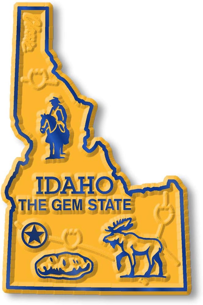 Imán con diseño de mapa de estado, Idaho