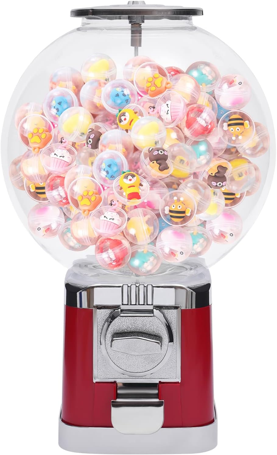 Máquinas expendedoras rojas, máquina de chicles de caramelo para caramelos de 1.26 pulgadas, dispensador de caramelos de goma de mascar para niños,