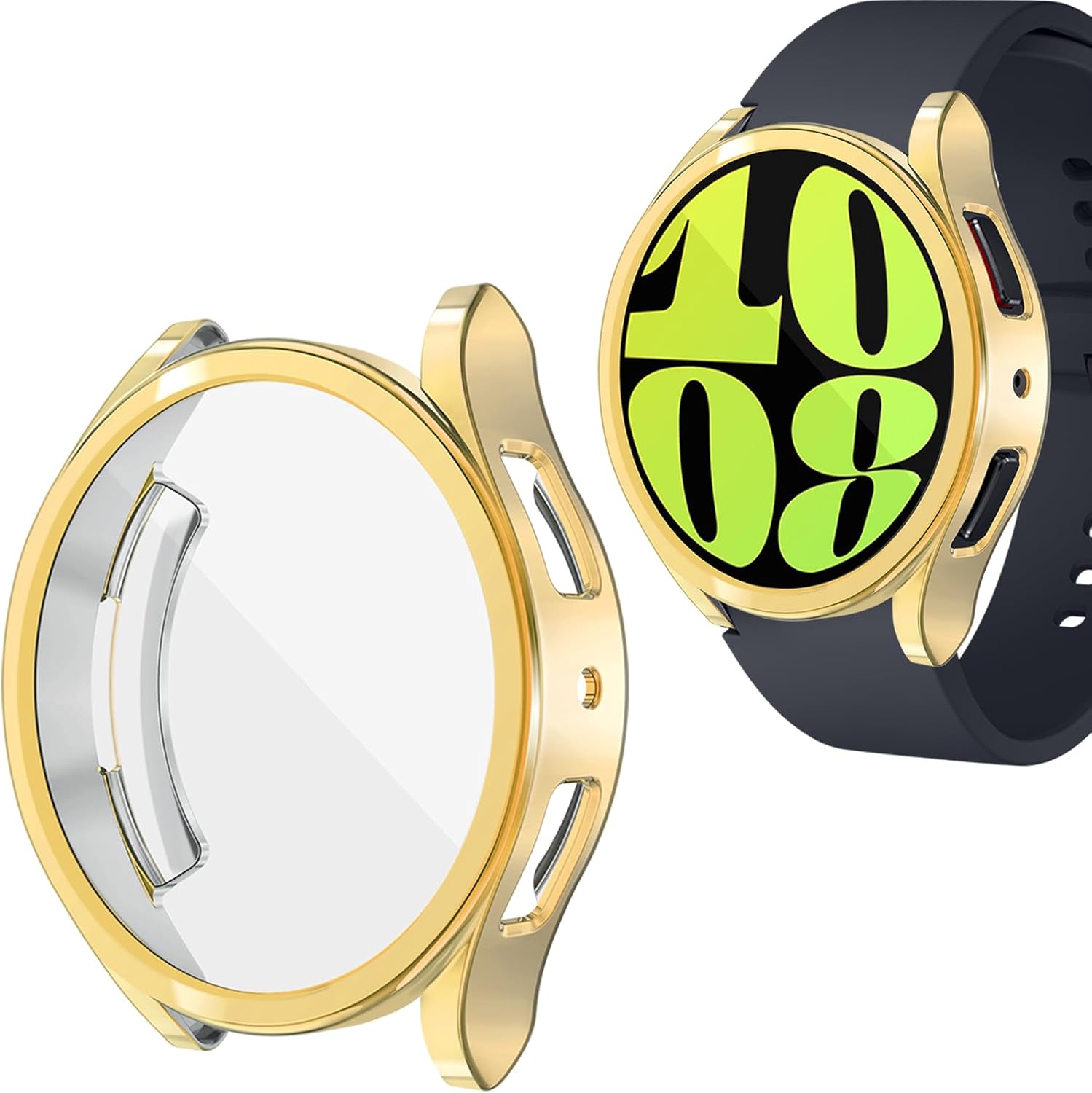 Wugongyan Funda protectora de pantalla compatible con Samsung Galaxy Watch 6 de 1.575 pulgadas, 1.732 pulgadas, flexible y suave, TPU en todo el