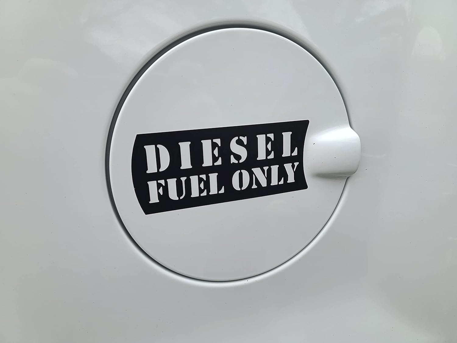 Calcomanía de combustible diésel para puerta de combustible para Duramax Powerstroke Cummins Trucks Seleccionar color (negro brillante, 2)