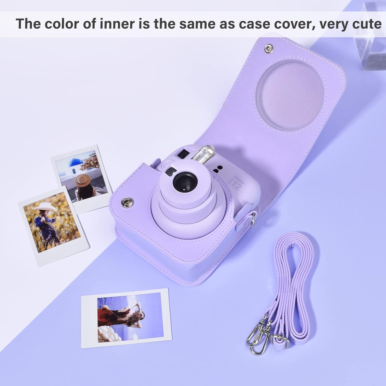 MUZIRI KINOKOO Funda protectora para Fuji Instax Mini 12, funda protectora para Fujifilm Instax Mini 12 bolsa de transporte de color sólido Bolsa de
