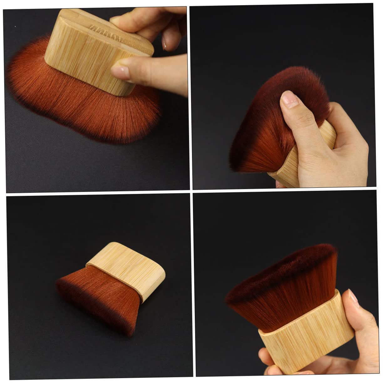 FOMIYES Cepillo de pelo para la cara, plumero de pelo suelto, plumero de cabeza, cepillo de peluquero suave, cepillo de afeitado para hombres,