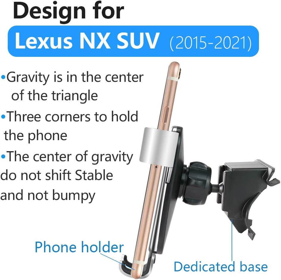 LUNQIN – Soporte para teléfono de coche para Lexus NX 300 300h SUV (teléfonos grandes con estuche)