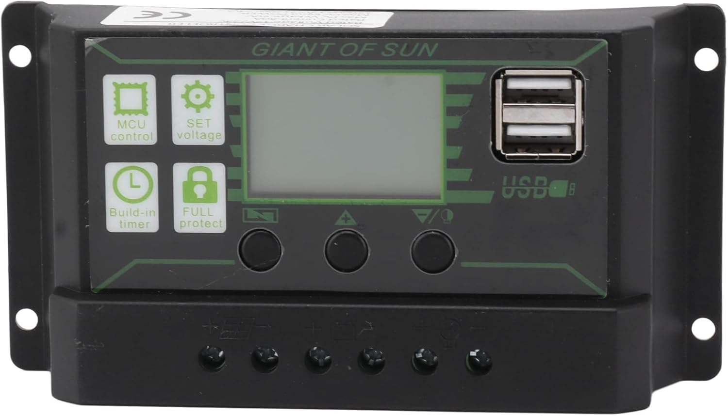 Controlador de carga solar, controlador de energía ABS 5V con doble puerto USB, regulador PWM inteligente para paneles solares (80A)