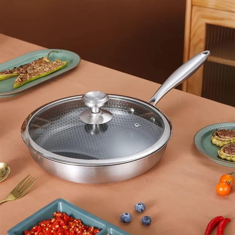 Olla de cocina de acero inoxidable 316, sartenes de grado profesional para cocinar, sartén antiadherente física grabada con láser, sartén