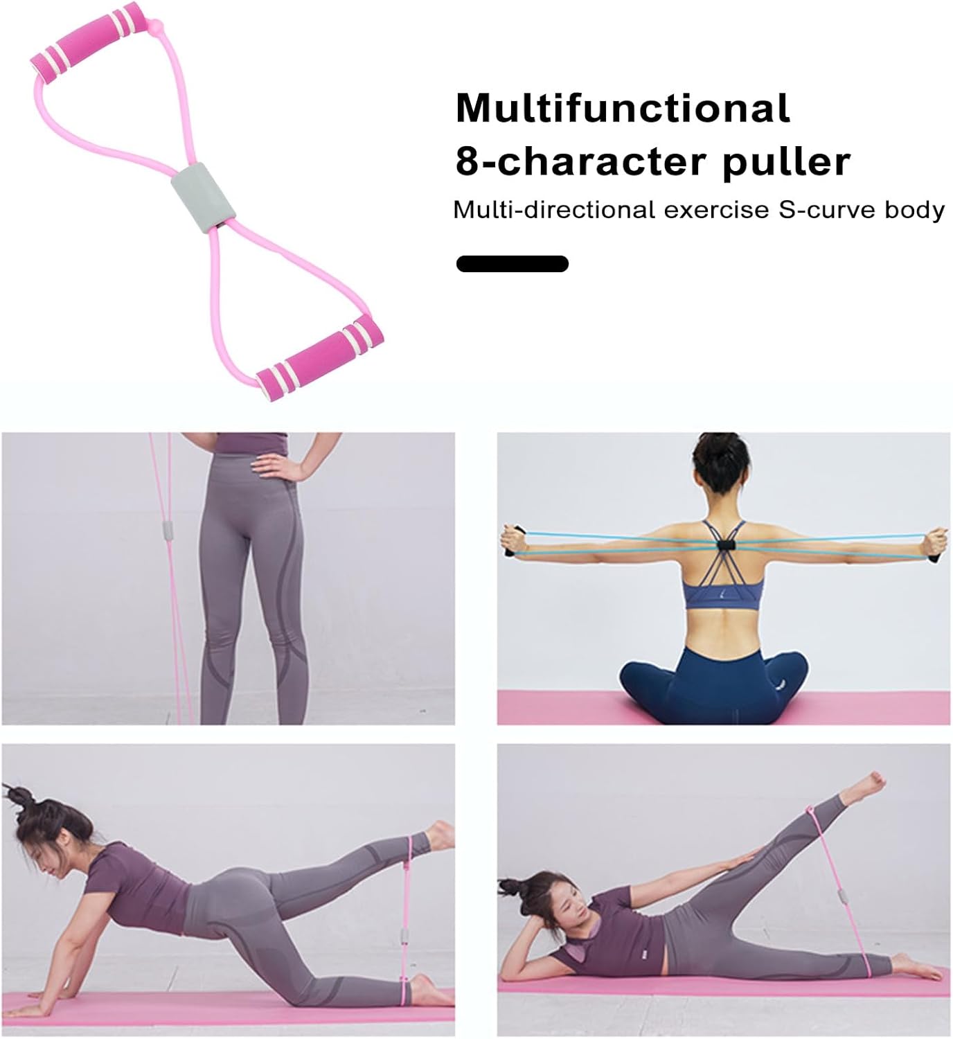 Figura 8 banda de resistencia, bandas de resistencia para mujeres y hombres, banda de resistencia de 8 formas para brazo, expansor de pecho, cuerda