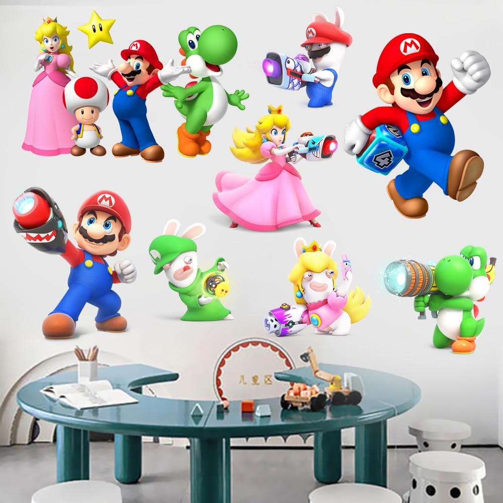SKTFFR Mario Brothers – Calcomanías de pared para niños, decoración de pared de PVC, decoración de pared para habitación de niños, sala de estar