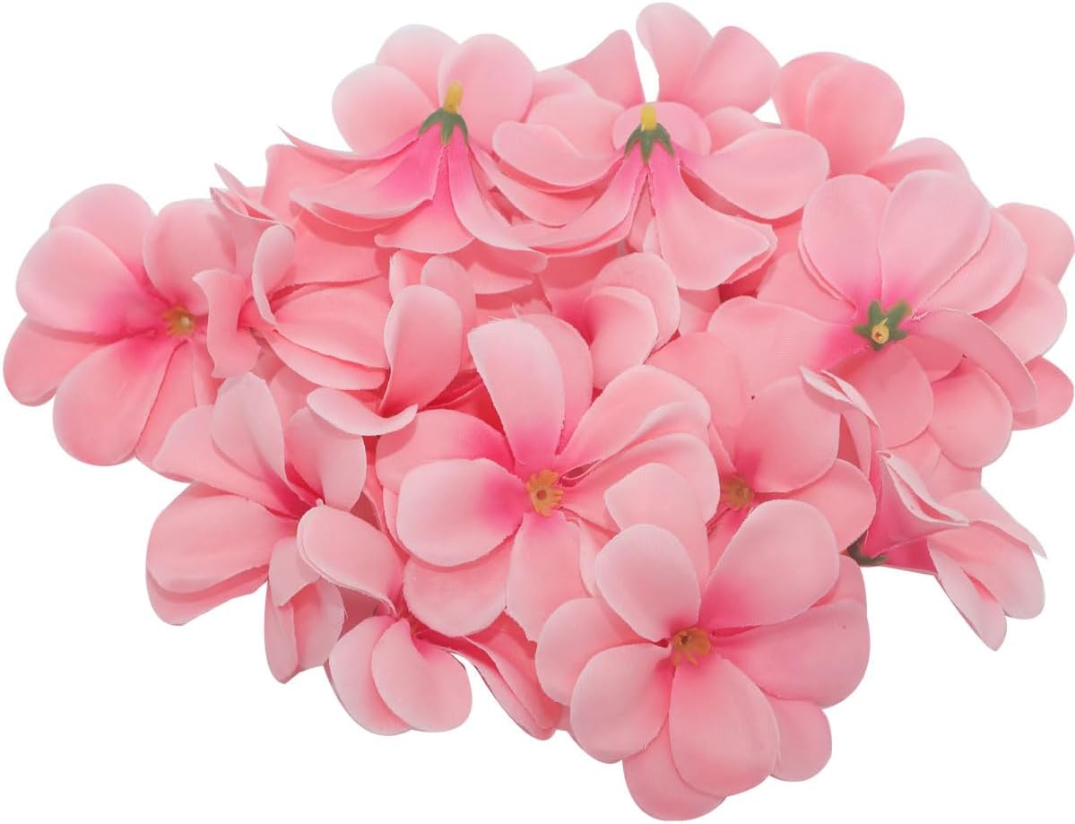 100 cabezas de flores artificiales de Plumeria Frangipani hawaiana de 2.8 pulgadas para bodas, guirnaldas, joyas, pinzas para el cabello, accesorios