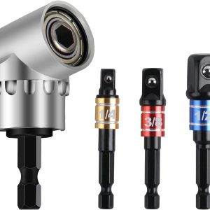 Juego de extensión de adaptador de enchufes de grado de impacto, juego de 4 adaptadores de taladro eléctrico, incluye 3 brocas de taladro hexagonal Juego de extensión de adaptador de enchufes de grado de impacto, juego de 4 adaptadores de taladro eléctrico, incluye 3 brocas de taladro hexagonal