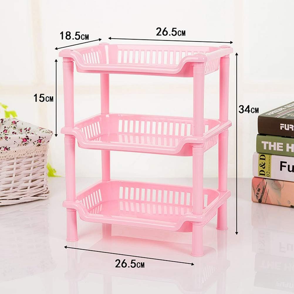 Cabilock Estante organizador de ducha de 3 niveles, estante de baño, estante de baño, estantes organizadores de plástico rosa, para baño,