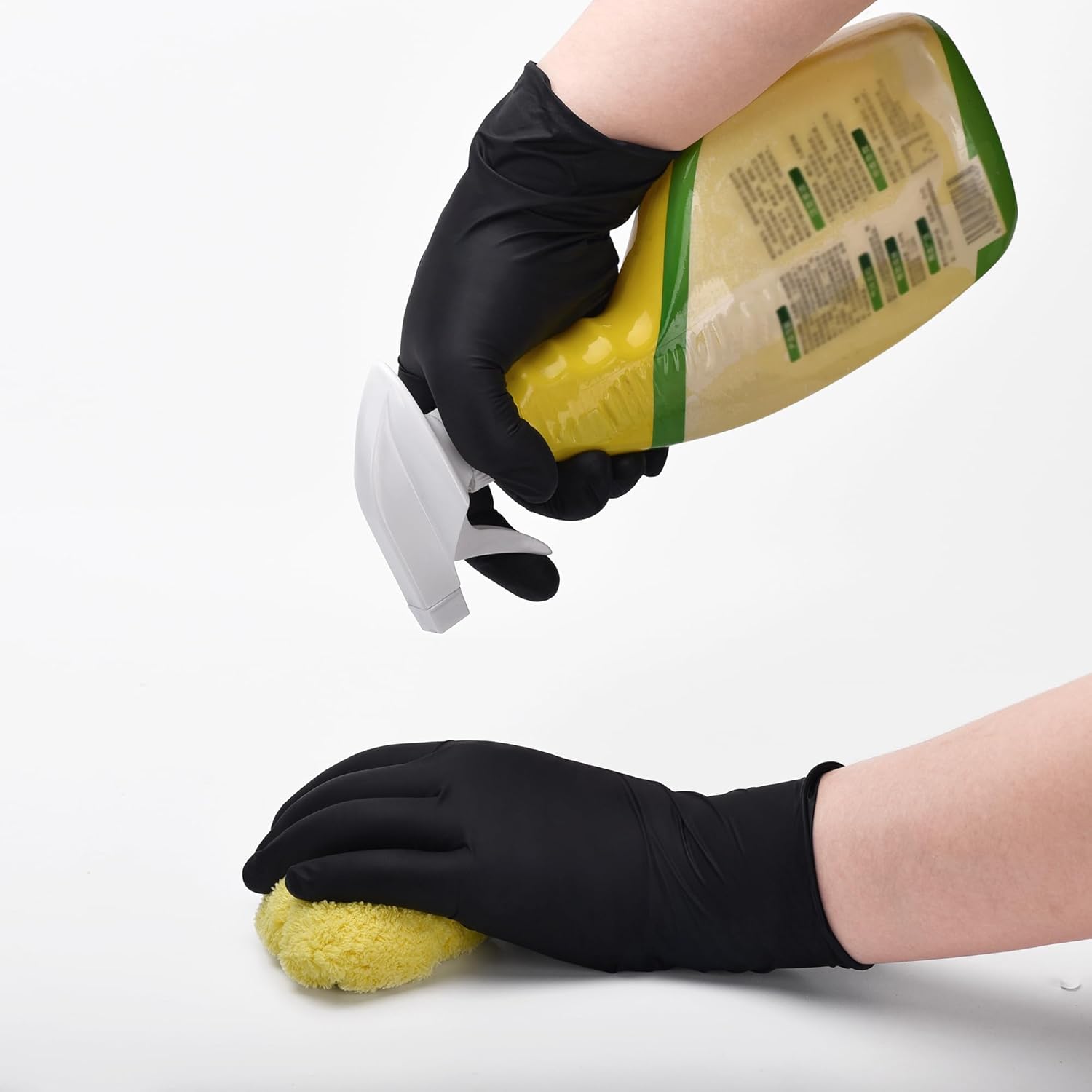 Schneider Guantes de nitrilo para examen, color negro, talla S, caja de 100 unidades, guantes desechables de nitrilo de 5 mil, sin látex, sin polvo,