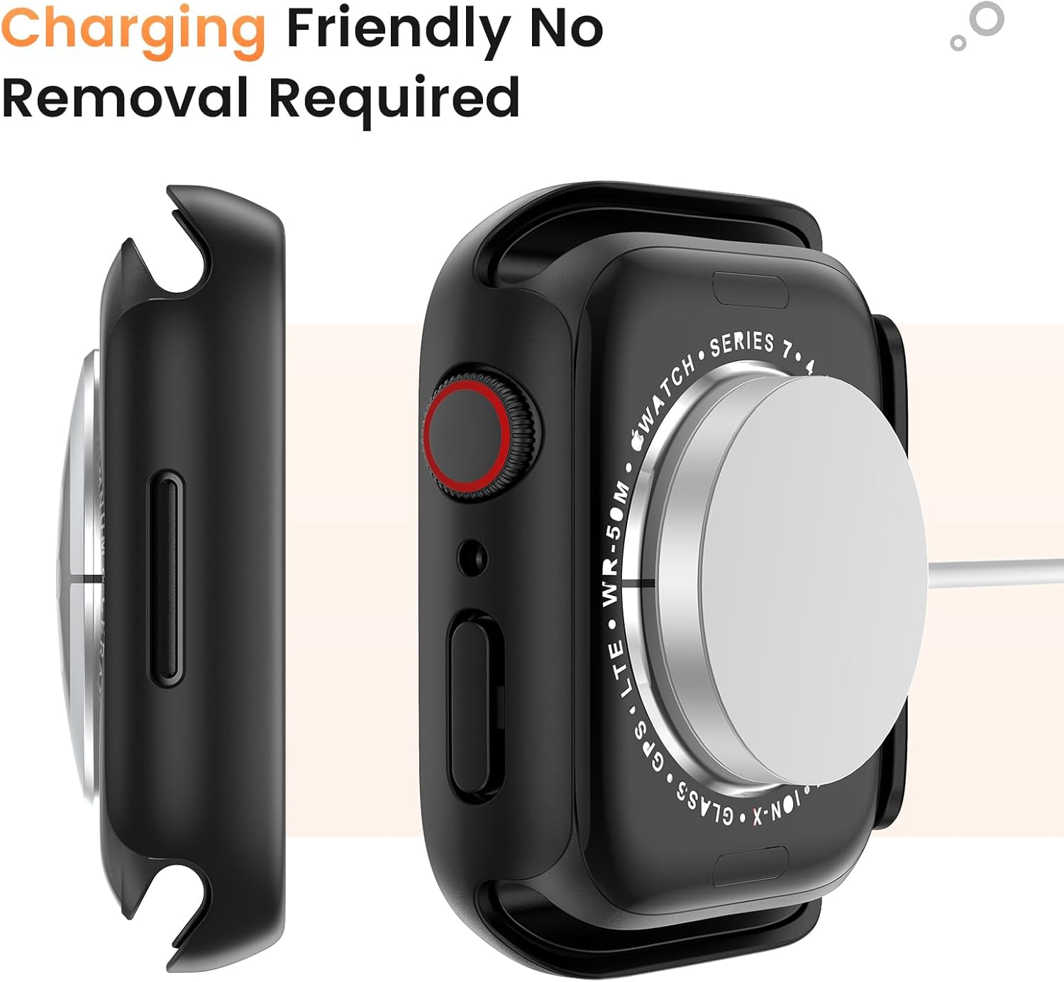 Goton – Funda impermeable para Apple Watch Series 9, 8, 7, 1.772 pulgadas (1.772 in), cubiertas duras de policarbonato con protector de pantalla de