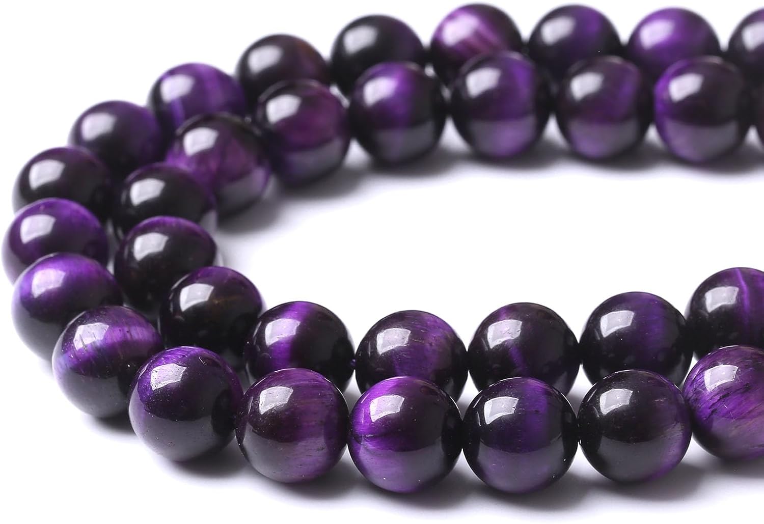90 cuentas AAA de ojo de tigre púrpura de 0.157 pulgadas (0.157 in) con cuentas de piedras preciosas naturales, cristal curativo, energía curativa,