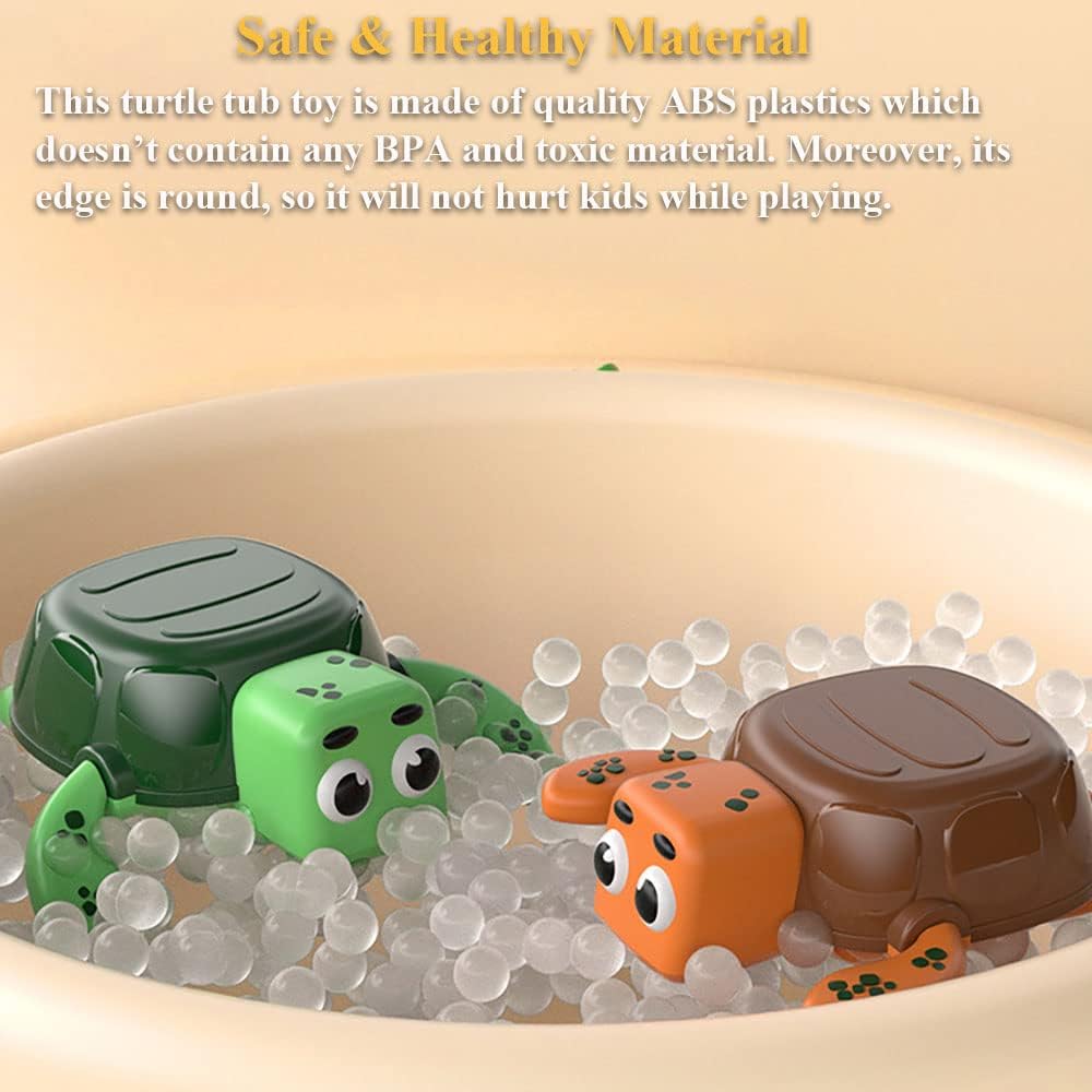 Windup – Juguete de baño de tortuga, juguete de agua de tortuga marina, juguete de tina de tortuga, juguete flotante de tortuga, juguete para la
