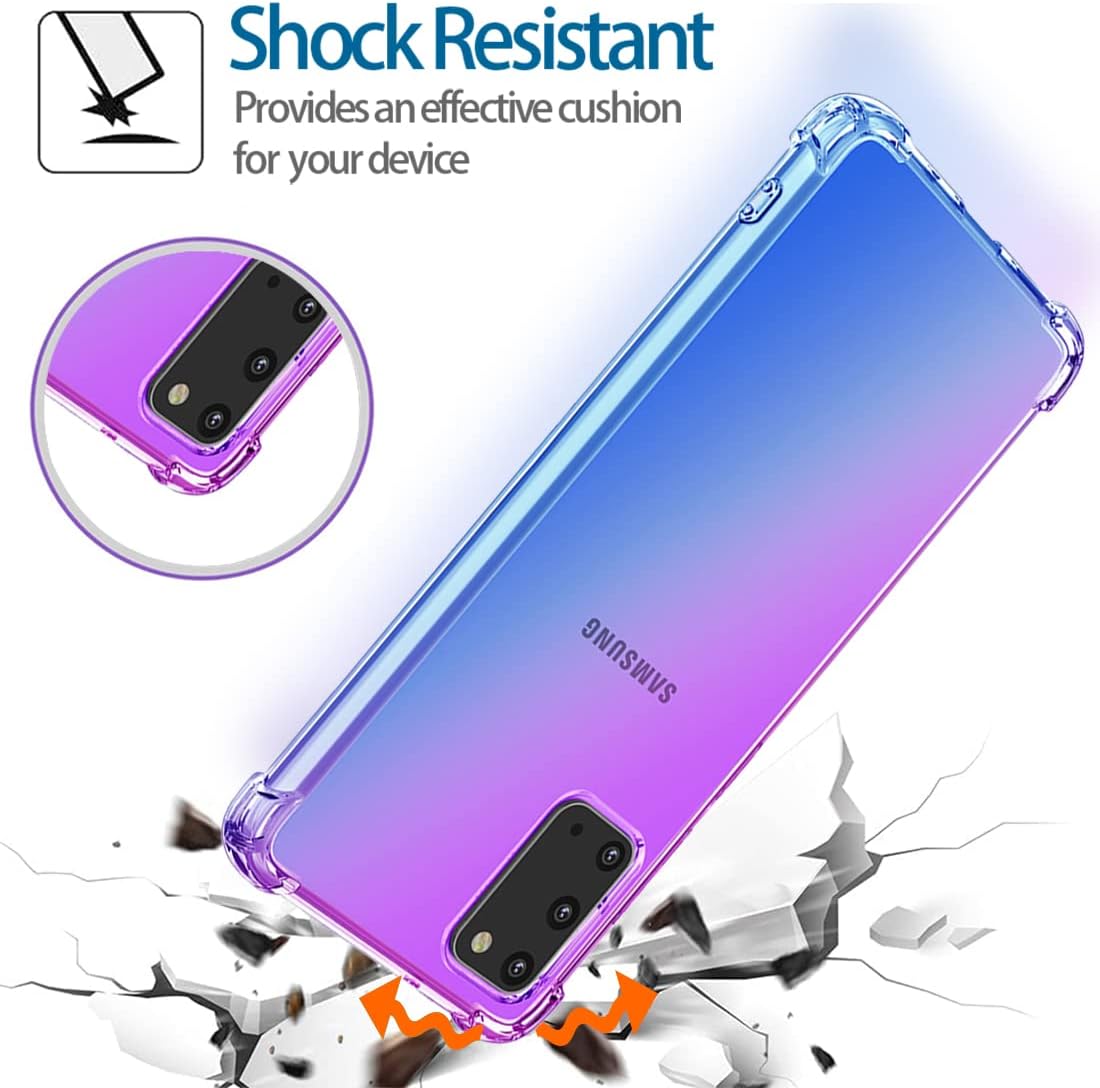 KOARWVC Funda para Galaxy S20 5G, Samsung S20 SM-G981U, funda transparente degradado, delgada, antiarañazos, TPU, a prueba de golpes, funda