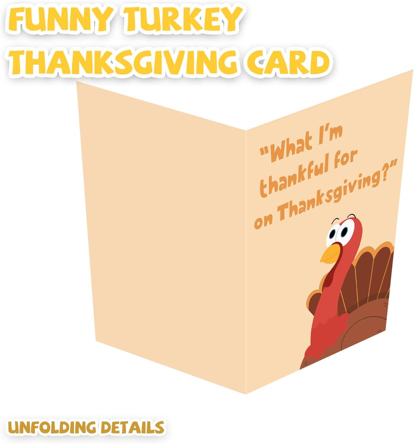 Tarjeta de Acción de Gracias divertida, sonido y movimiento de cabeza agitada humor de dibujos animados con sobre, no un pavo