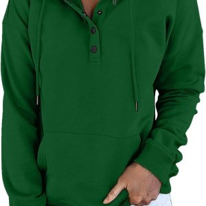 SNKSDGM Sudadera con capucha de manga larga con capucha y media cremallera para mujer, ajuste holgado, de algodón, ropa de otoño SNKSDGM Sudadera con capucha de manga larga con capucha y media cremallera para mujer, ajuste holgado, de algodón, ropa de otoño